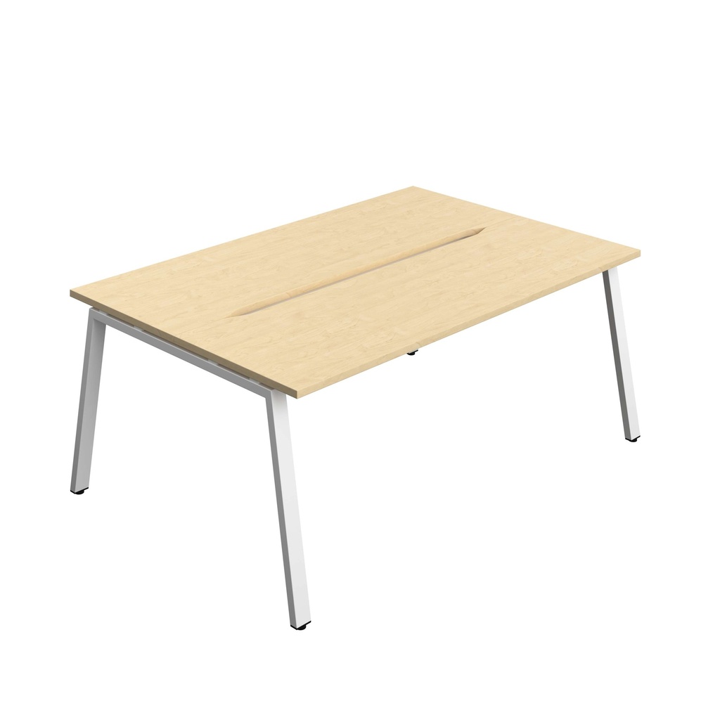 Synergy Bench With Cut Out: 2 Person (Fsc) | A-Frame Leg | 1800 X 700 | Maple/White