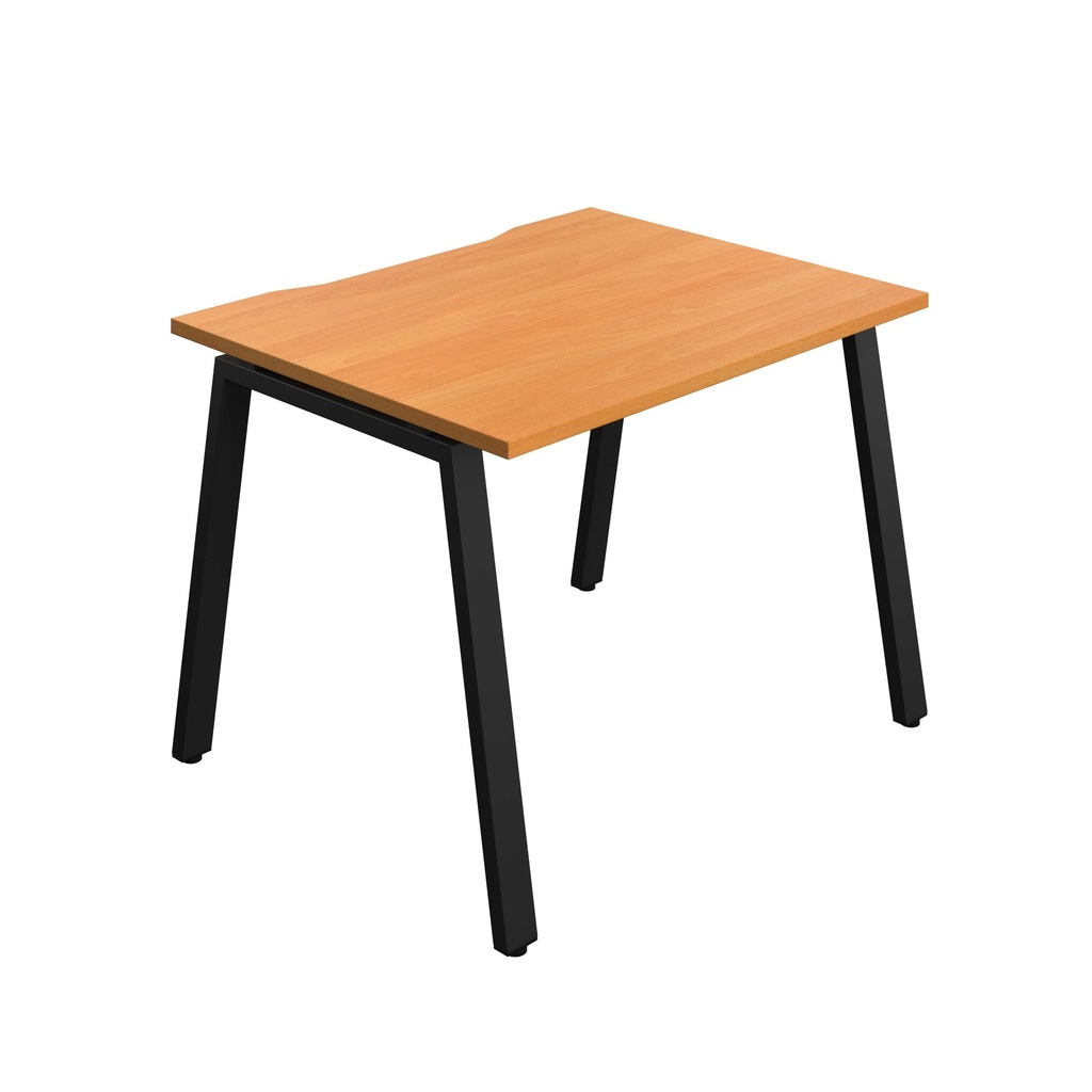 Synergy Bench With Cut Out: 1 Person (Fsc) | A-Frame Leg | 1000 X 800 | Beech/Black