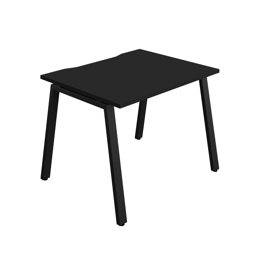 Synergy|1P Bench Desk|Cut Out|A-Frame|1000X800|Black-Black
