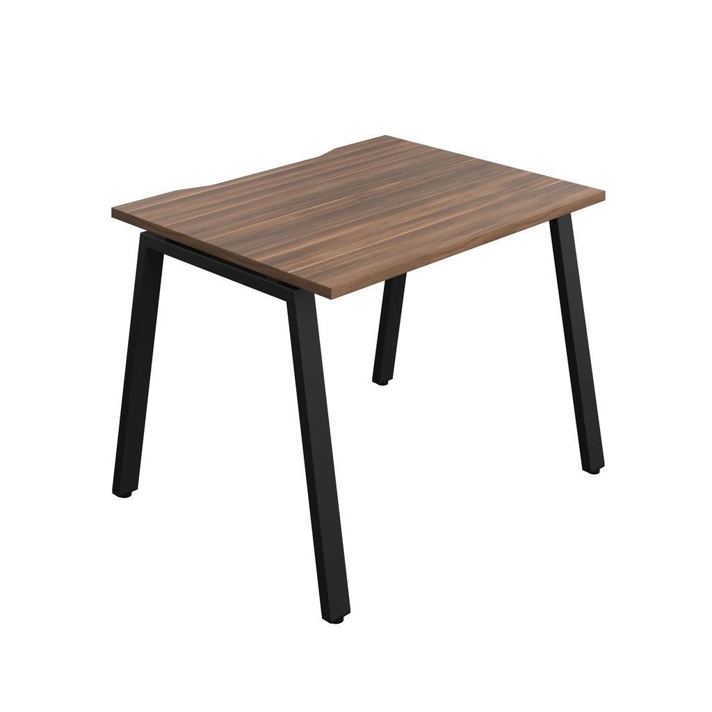 Synergy Bench With Cut Out: 1 Person (Fsc) | A-Frame Leg | 1000 X 800 | Dark Walnut/Black
