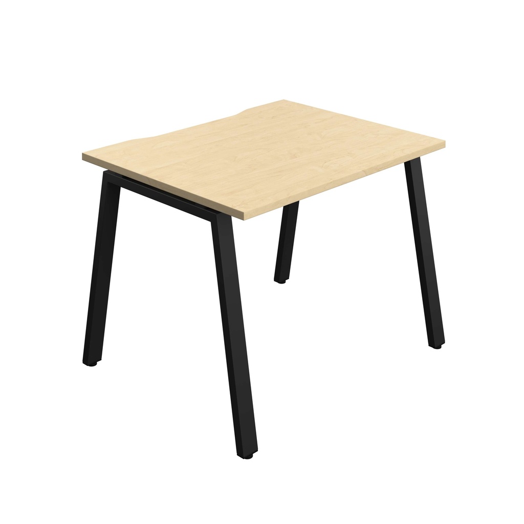 Synergy Bench With Cut Out: 1 Person (Fsc) | A-Frame Leg | 1000 X 800 | Maple/Black
