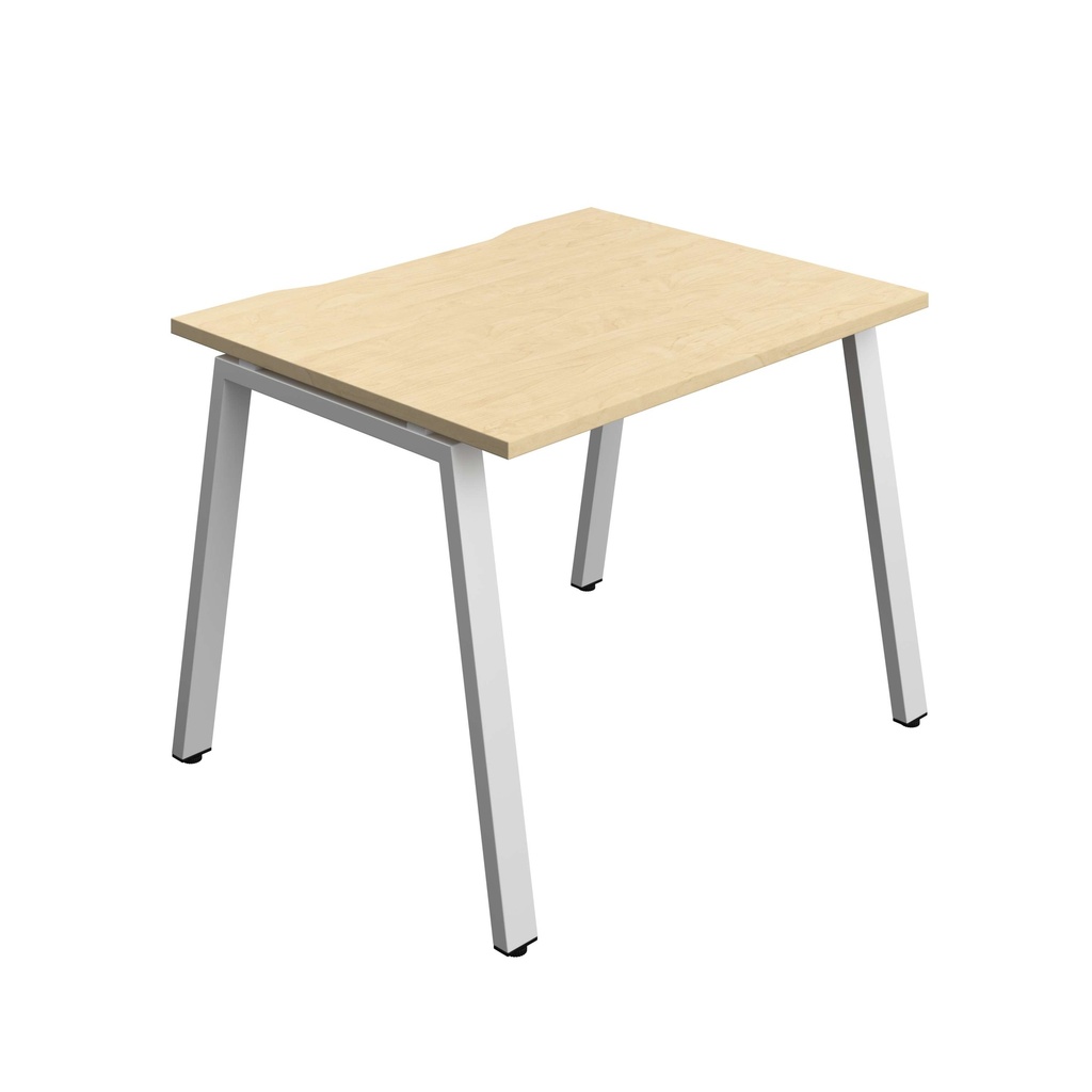 Synergy Bench With Cut Out: 1 Person (Fsc) | A-Frame Leg | 1000 X 800 | Maple/Silver