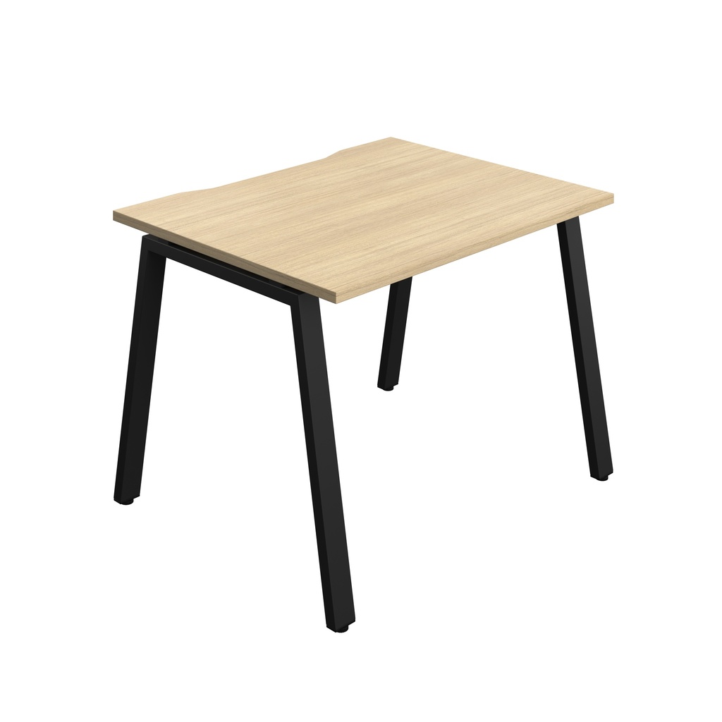Synergy|1P Bench Desk|Cut Out|A-Frame|1000X800|Nova Oak-Black