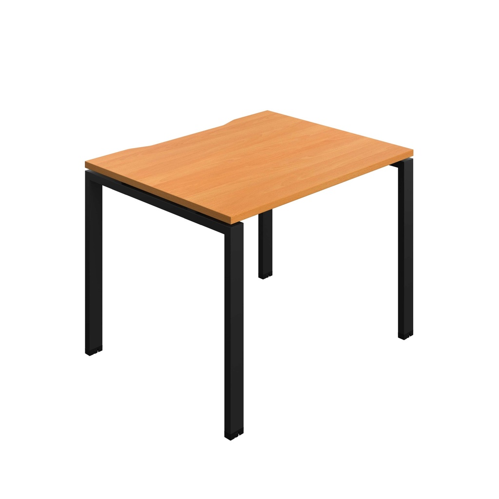 Synergy Bench With Cut Out: 1 Person (Fsc) | Goal Post Leg | 1000 X 800 | Beech/Black