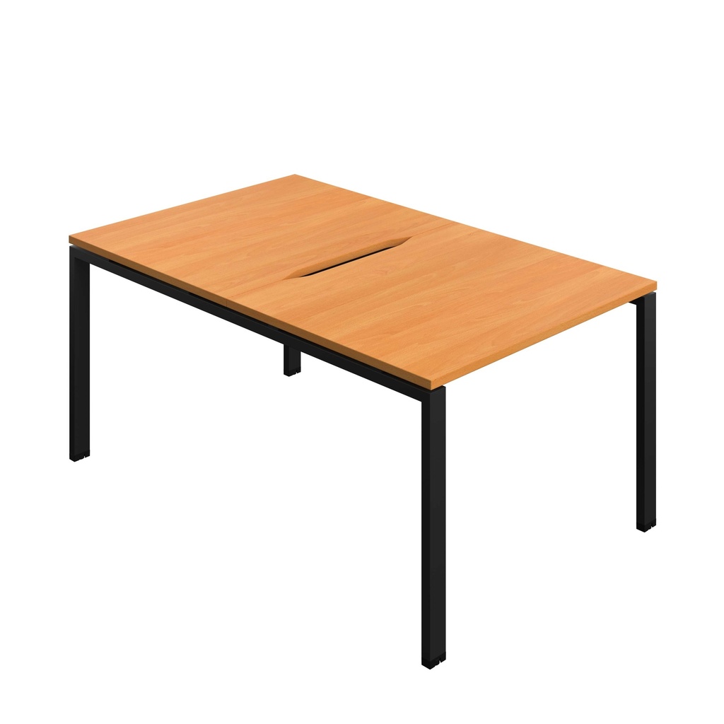 Synergy Bench With Cut Out: 2 Person (Fsc) | Goal Post Leg | 1000 X 800 | Beech/Black