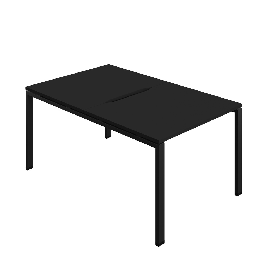 Synergy Bench With Cut Out: 2 Person (Fsc) | Goal Post Leg | 1000 X 800 | Black/Black