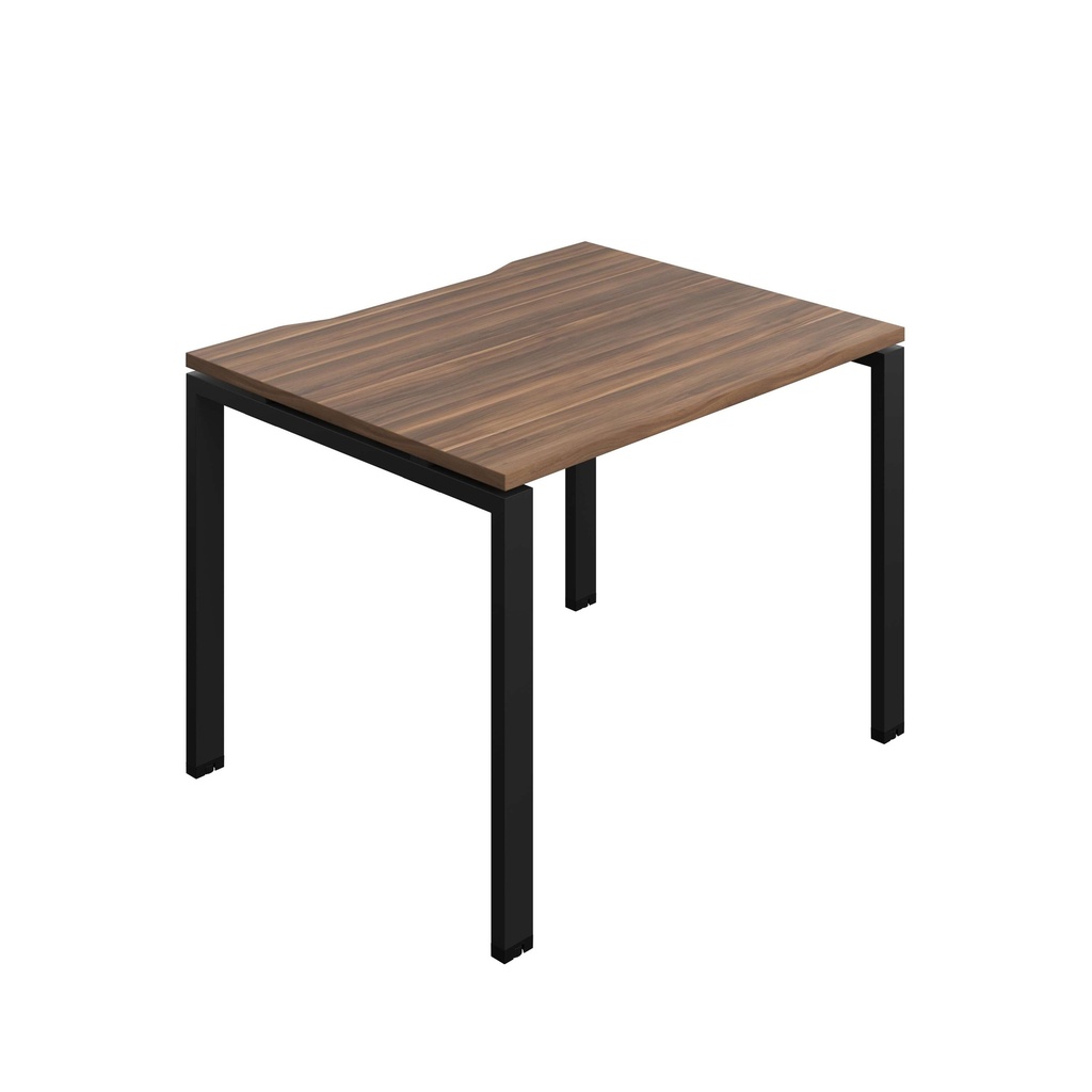 Synergy Bench With Cut Out: 1 Person (Fsc) | Goal Post Leg | 1000 X 800 | Dark Walnut/Black