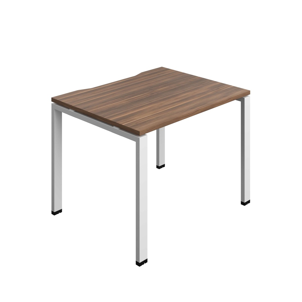 Synergy Bench With Cut Out: 1 Person (Fsc) | Goal Post Leg | 1000 X 800 | Dark Walnut/White