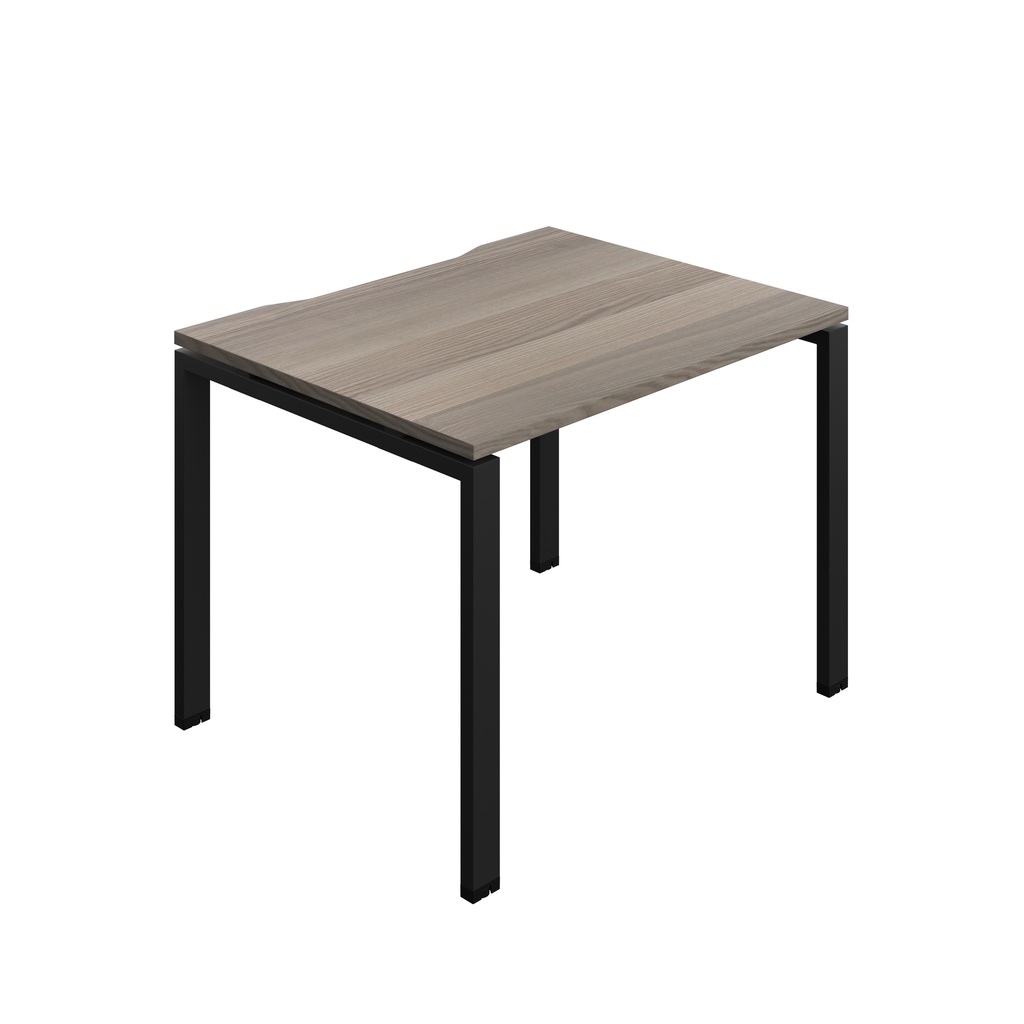 Synergy|1P Bench Desk|Cut Out|Goal Post|1000X800|Grey Oak-Black