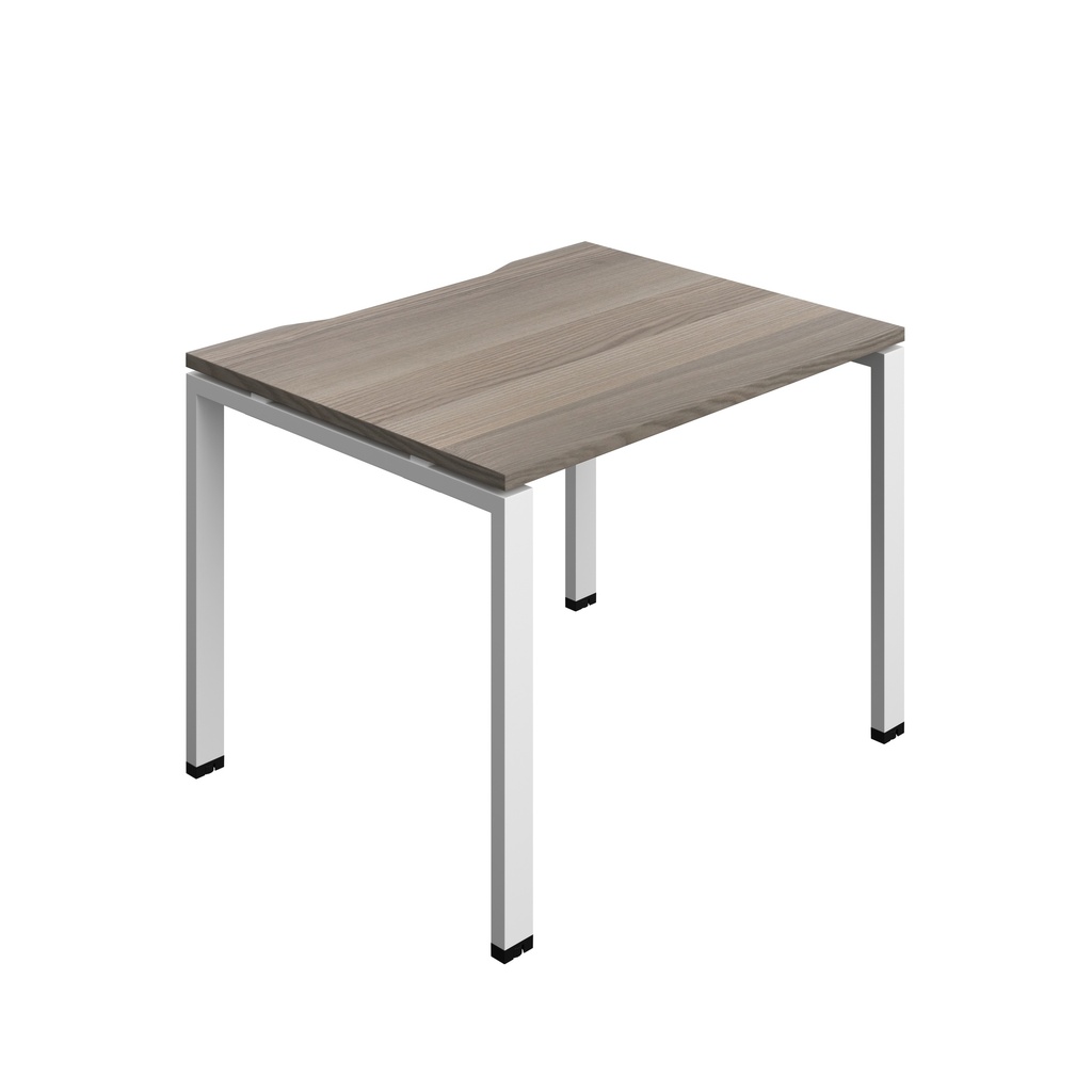 Synergy|1P Bench Desk|Cut Out|Goal Post|1000X800|Grey Oak-White
