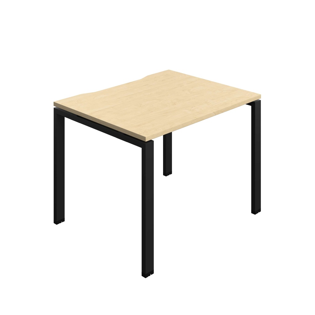 Synergy Bench With Cut Out: 1 Person (Fsc) | Goal Post Leg | 1000 X 800 | Maple/Black