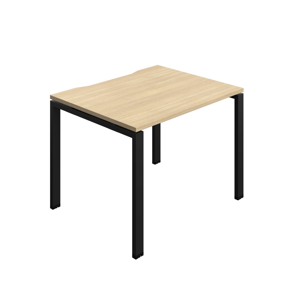 Synergy Bench With Cut Out: 1 Person (Fsc) | Goal Post Leg | 1000 X 800 | Nova Oak/Black