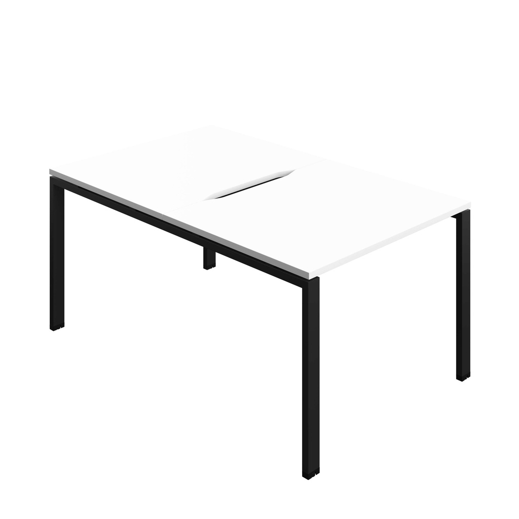 Synergy Bench With Cut Out: 2 Person (Fsc) | Goal Post Leg | 1000 X 800 | White/Black