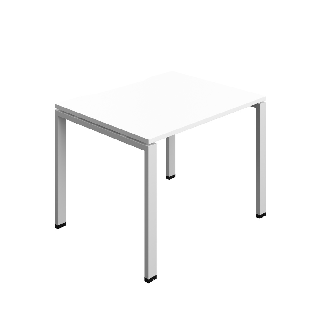 Synergy Bench With Cut Out: 1 Person (Fsc) | Goal Post Leg | 1000 X 800 | White/Silver