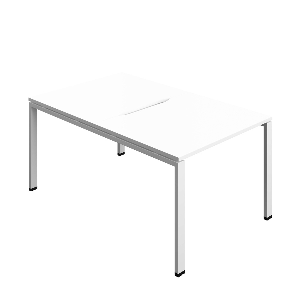 Synergy Bench With Cut Out: 2 Person (Fsc) | Goal Post Leg | 1000 X 800 | White/White