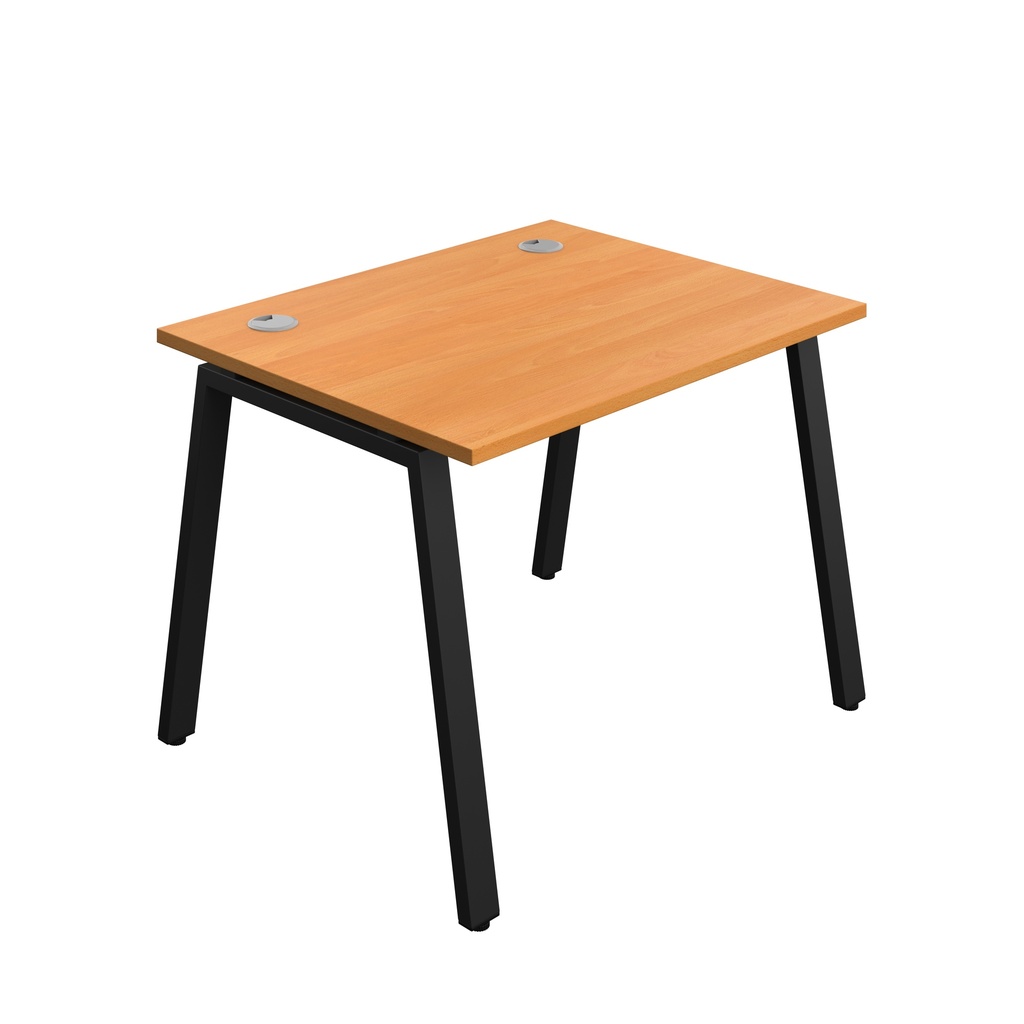 Synergy|1P Bench Desk|Cable Ports|A-Frame|1000X800|Beech-Black