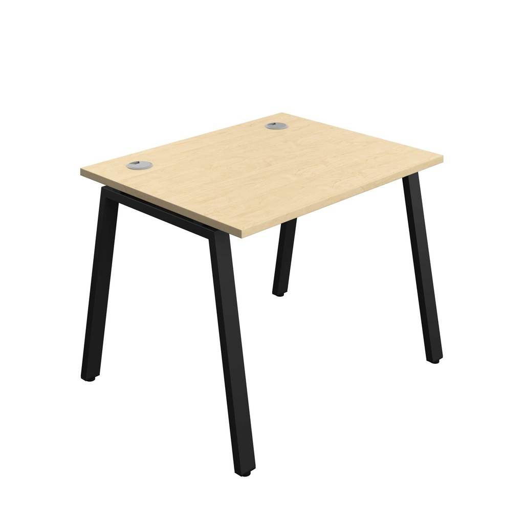 Synergy Bench With Cable Ports: 1 Person (Fsc) | A-Frame Leg | 1000 X 800 | Maple/Black