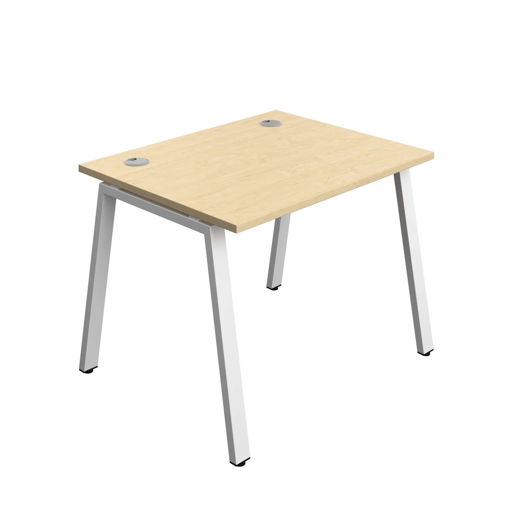 Synergy Bench With Cable Ports: 1 Person (Fsc) | A-Frame Leg | 1000 X 800 | Maple/White