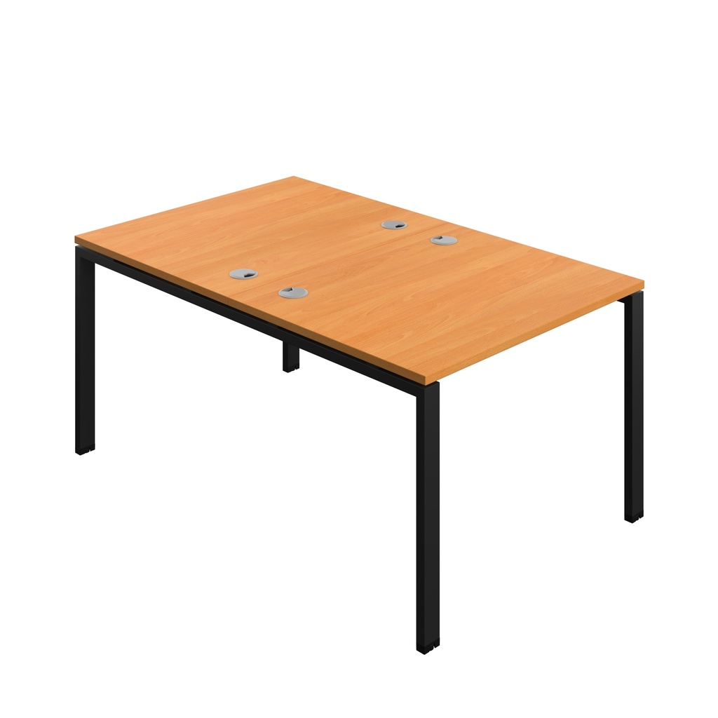 Synergy|2P Bench Desk|Cable Ports|Goal Post|1000X800|Beech-Black