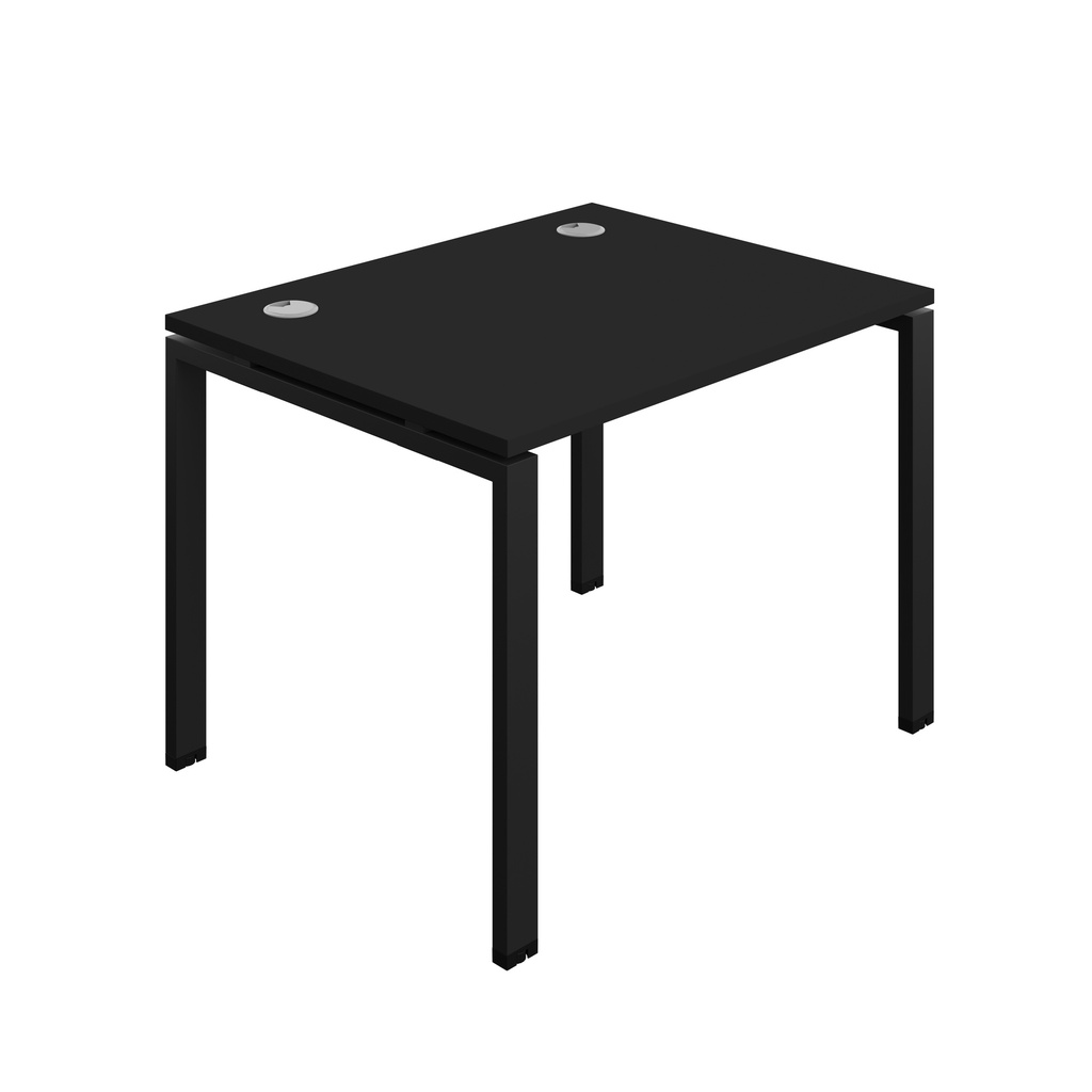 Synergy|1P Bench Desk|Cable Ports|Goal Post|1000X800|Black-Black