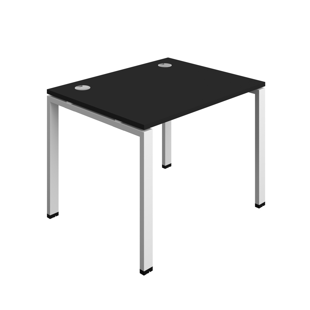 Synergy|1P Bench Desk|Cable Ports|Goal Post|1000X800|Black-White