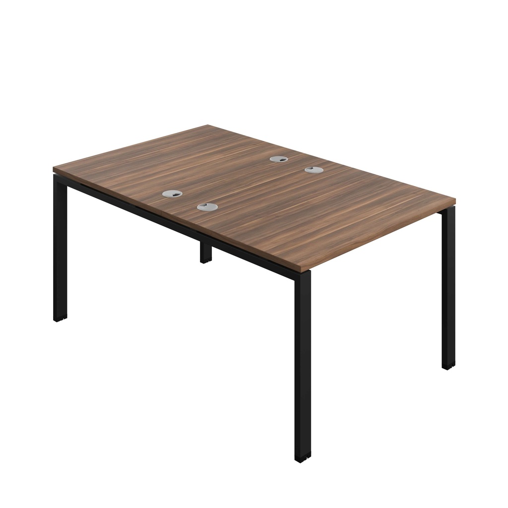 Synergy Bench With Cable Ports: 2 Person (Fsc) | Goal Post Leg | 1000 X 800 | Dark Walnut/Black