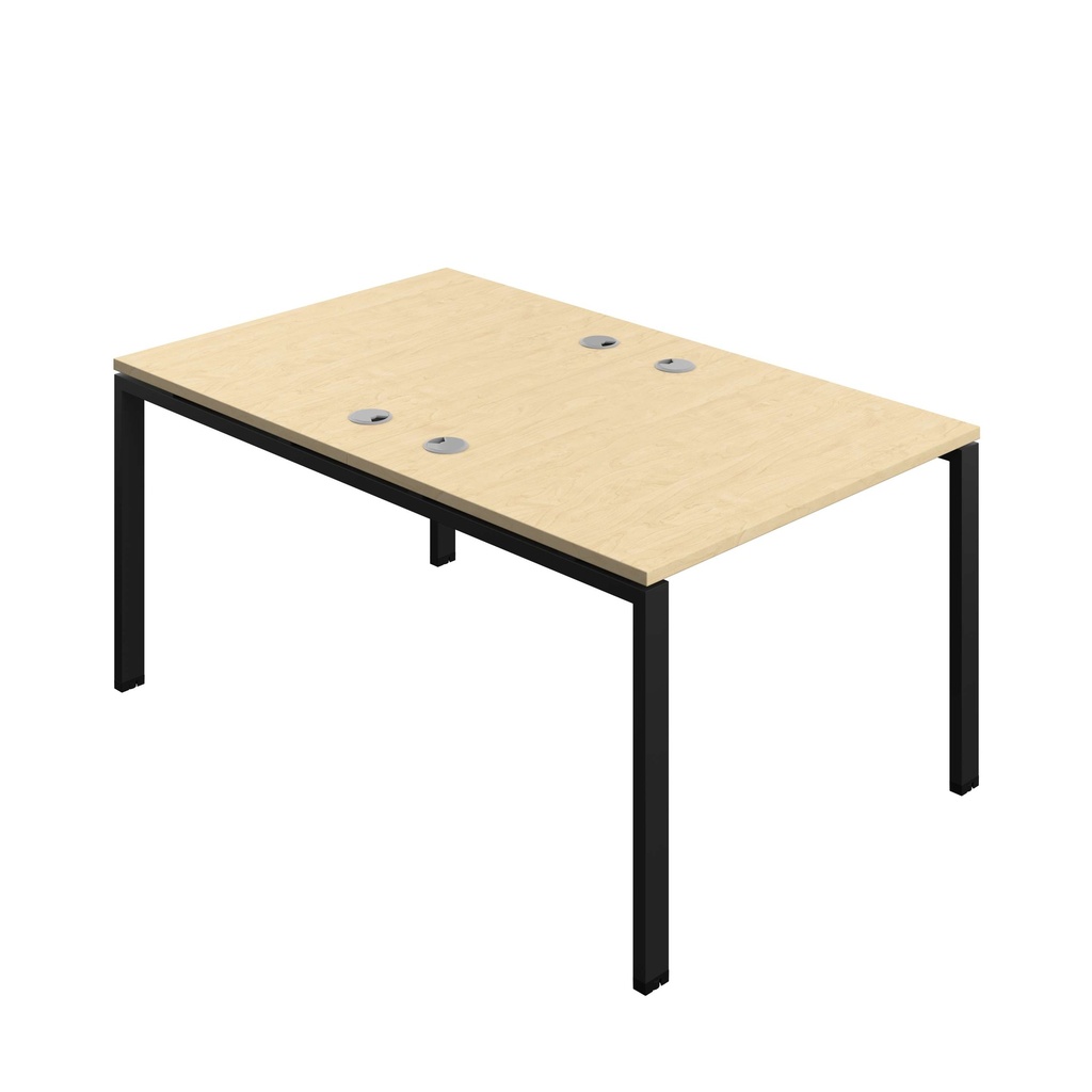 Synergy Bench With Cable Ports: 2 Person (Fsc) | Goal Post Leg | 1000 X 800 | Maple/Black
