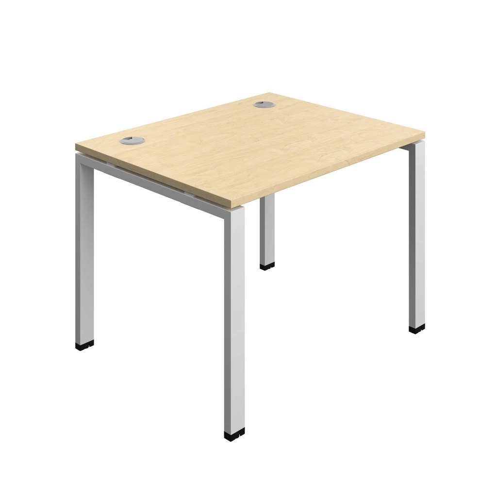 Synergy Bench With Cable Ports: 1 Person (Fsc) | Goal Post Leg | 1000 X 800 | Maple/Silver