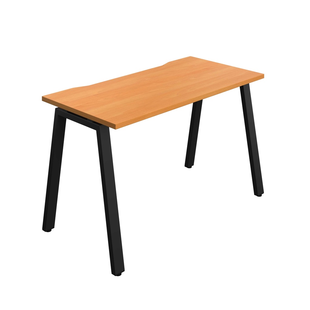 Synergy Bench With Cut Out: 1 Person (Fsc) | A-Frame Leg | 1200 X 600 | Beech/Black