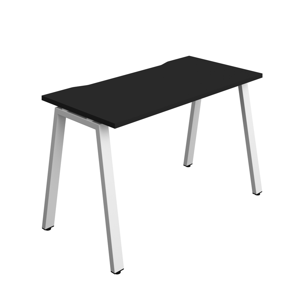 Synergy|1P Bench Desk|Cut Out|A-Frame|1200X600|Black-White
