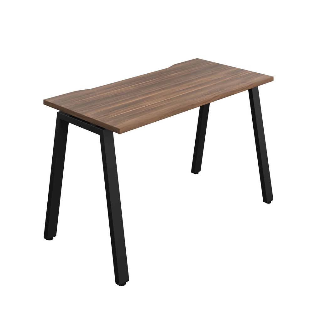 Synergy Bench With Cut Out: 1 Person (Fsc) | A-Frame Leg | 1200 X 600 | Dark Walnut/Black