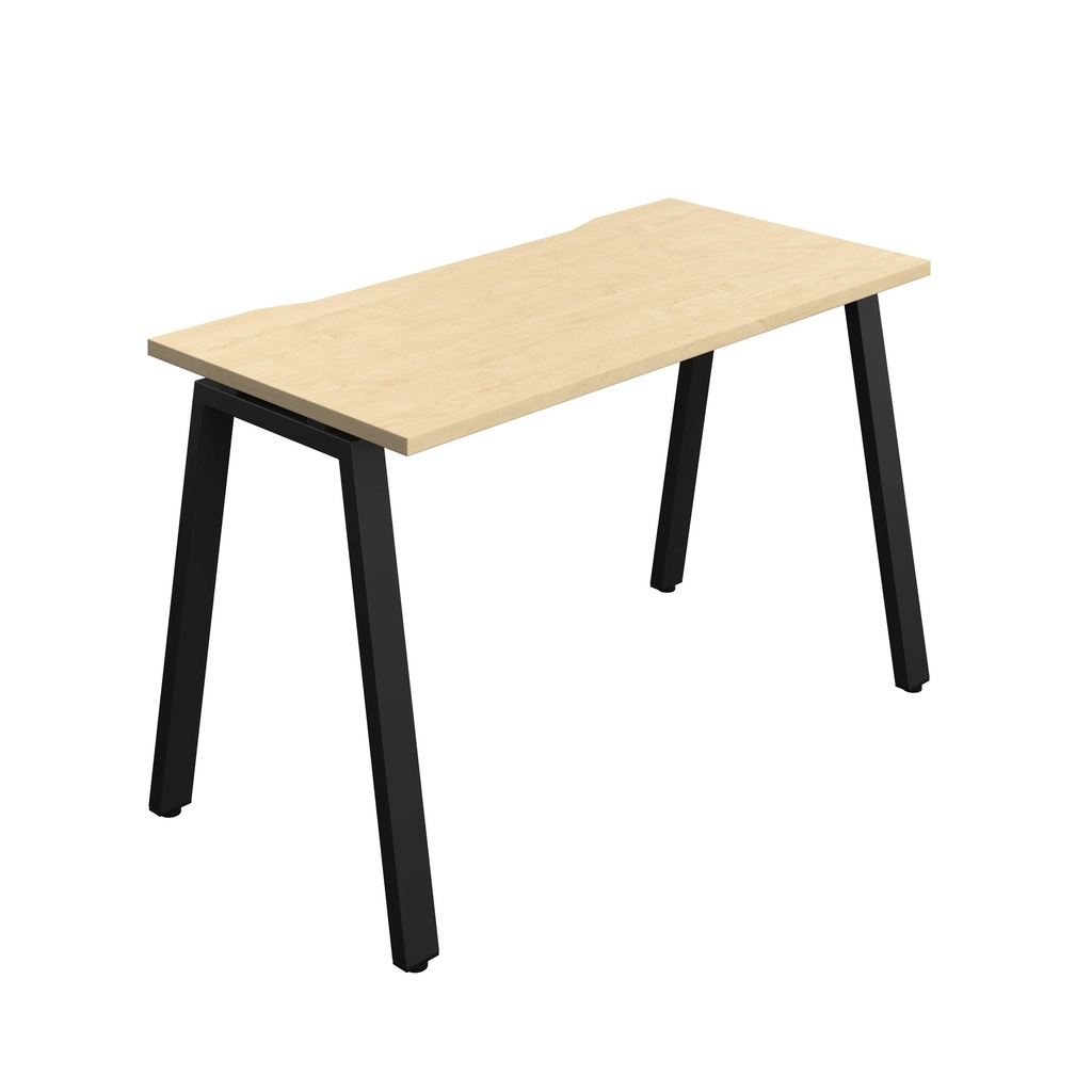 Synergy Bench With Cut Out: 1 Person (Fsc) | A-Frame Leg | 1200 X 600 | Maple/Black