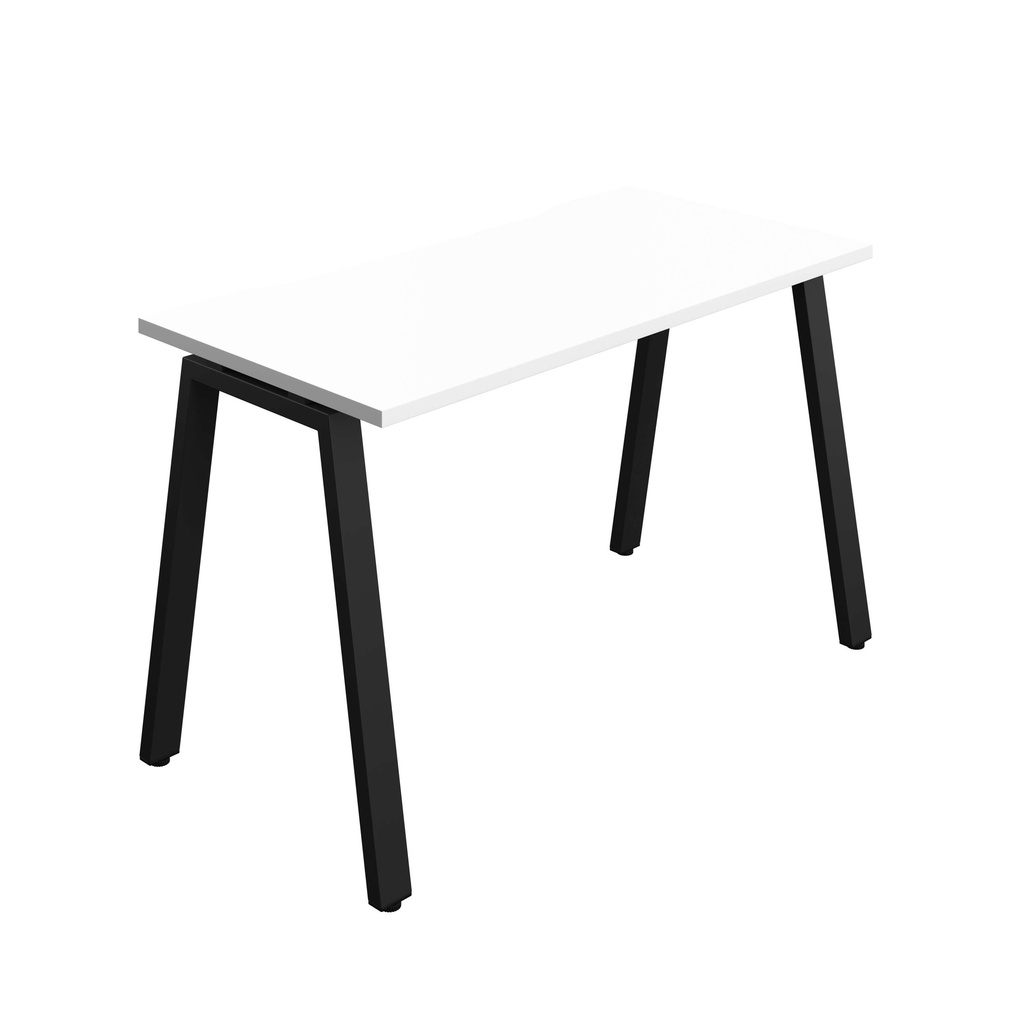 Synergy Bench With Cut Out: 1 Person (Fsc) | A-Frame Leg | 1200 X 600 | White/Black