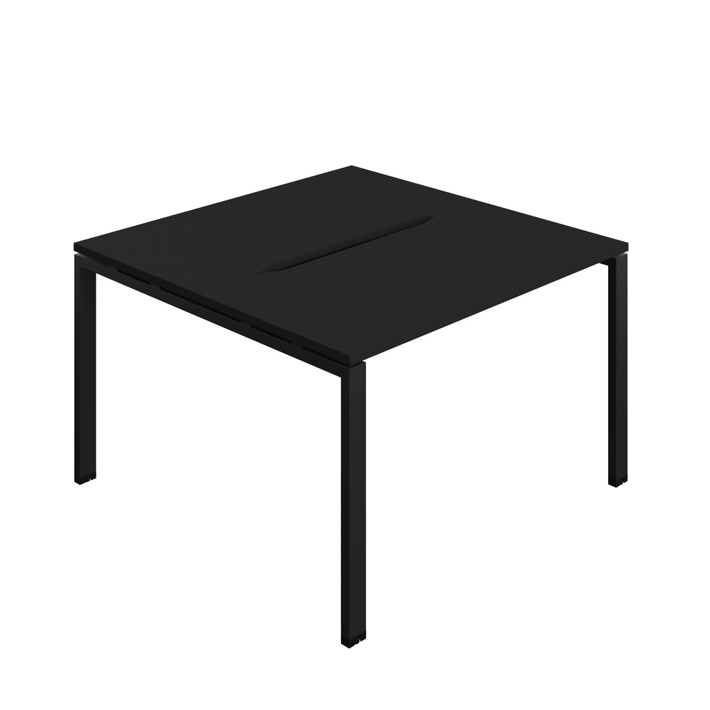 Synergy Bench With Cut Out: 2 Person (Fsc) | Goal Post Leg | 1200 X 600 | Black/Black