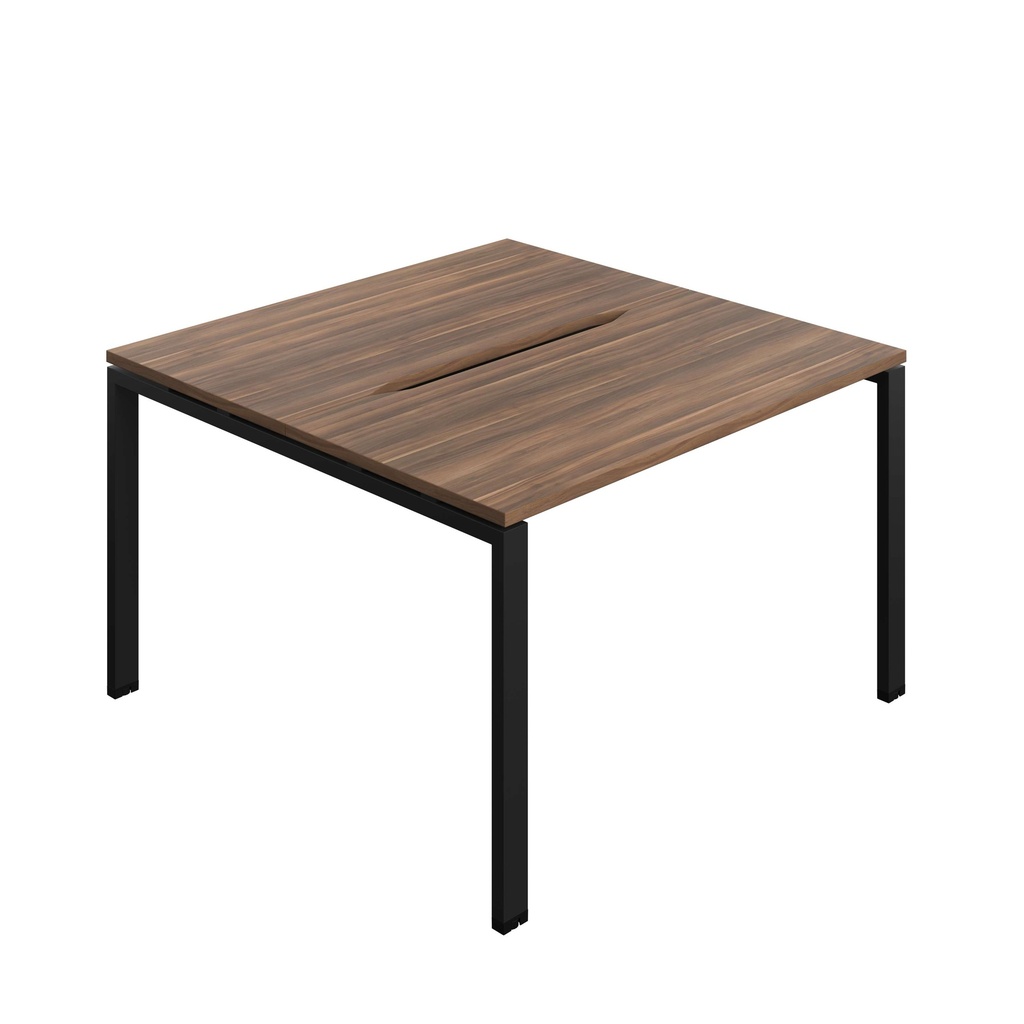 Synergy Bench With Cut Out: 2 Person (Fsc) | Goal Post Leg | 1200 X 600 | Dark Walnut/Black