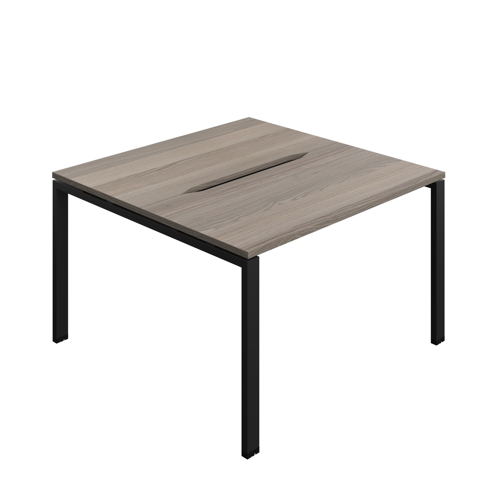 Synergy|2P Bench Desk|Cut Out|Goal Post|1200X600|Grey Oak-Black