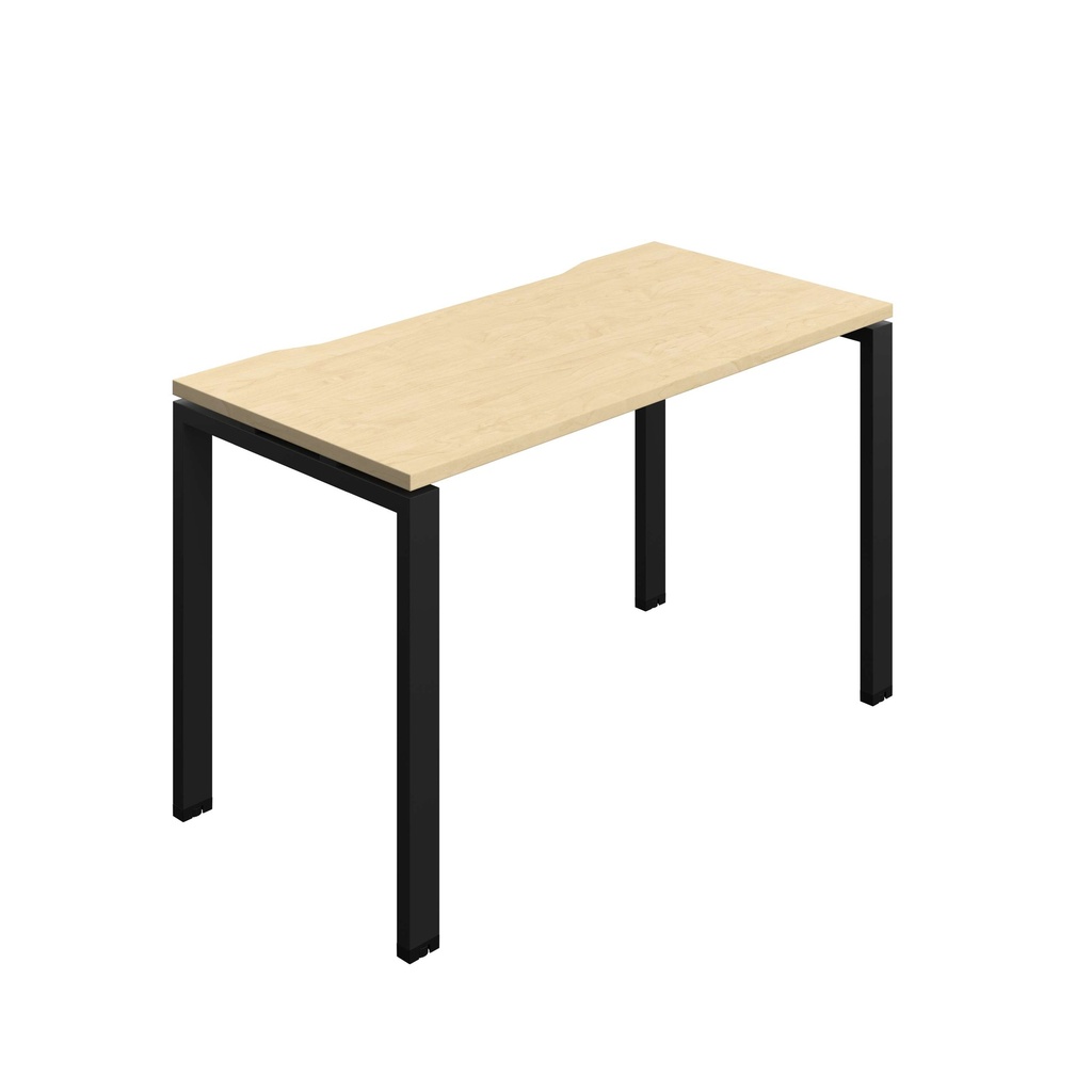 Synergy Bench With Cut Out: 1 Person (Fsc) | Goal Post Leg | 1200 X 600 | Maple/Black