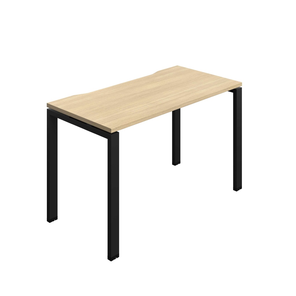 Synergy Bench With Cut Out: 1 Person (Fsc) | Goal Post Leg | 1200 X 600 | Nova Oak/Black