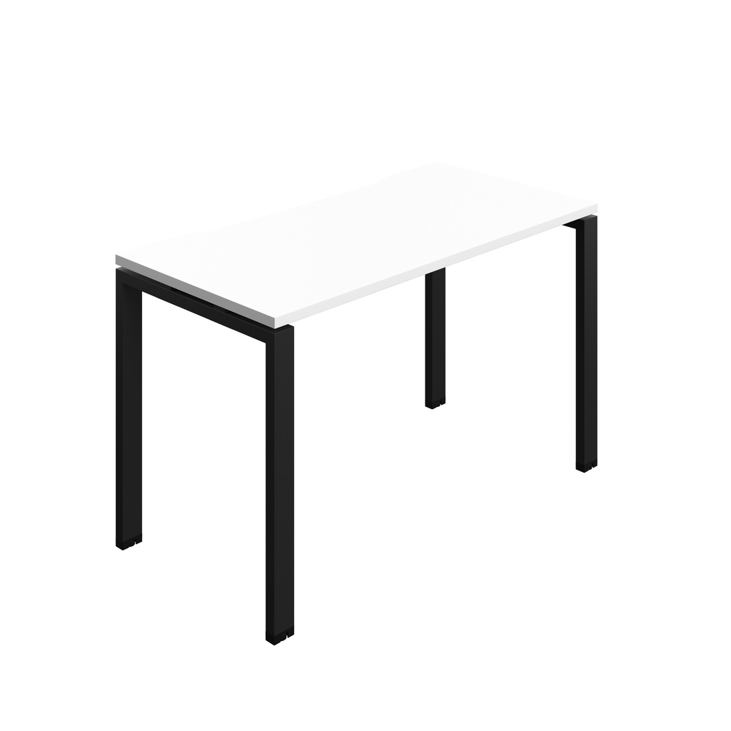Synergy Bench With Cut Out: 1 Person (Fsc) | Goal Post Leg | 1200 X 600 | White/Black