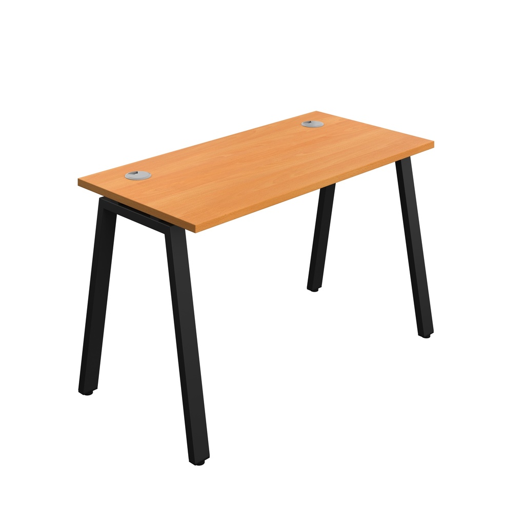 Synergy|1P Bench Desk|Cable Ports|A-Frame|1200X600|Beech-Black