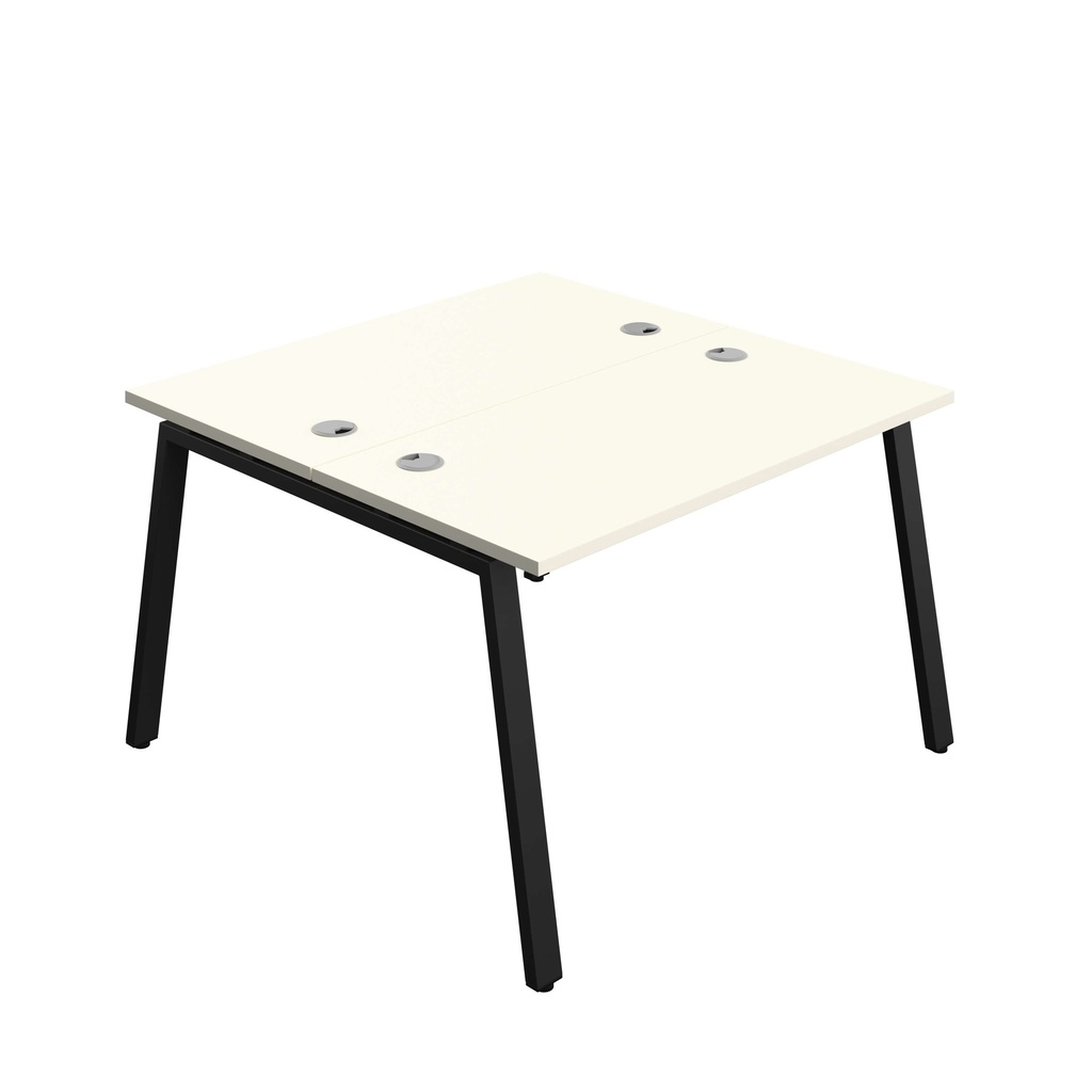 Synergy Bench With Cable Ports: 2 Person (Fsc) | A-Frame Leg | 1200 X 600 | White/Black