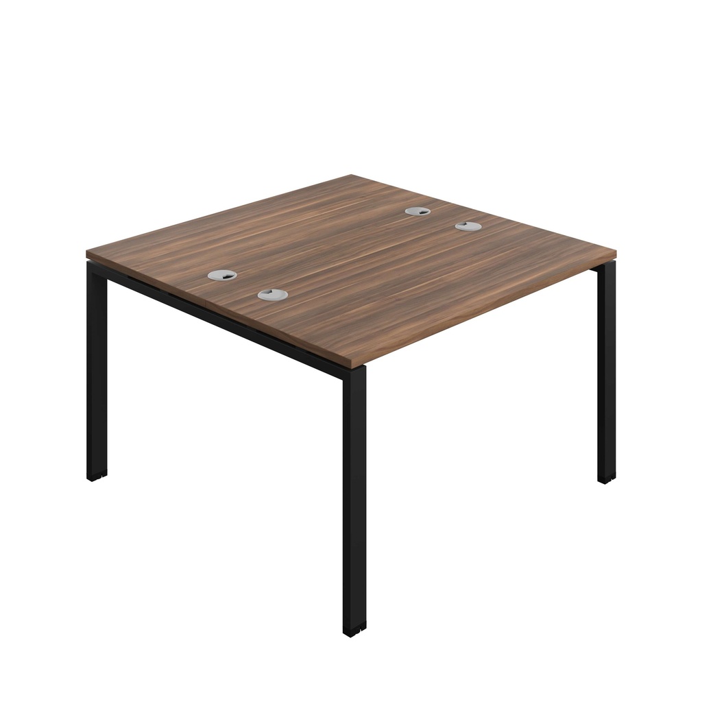 Synergy Bench With Cable Ports: 2 Person (Fsc) | Goal Post Leg | 1200 X 600 | Dark Walnut/Black