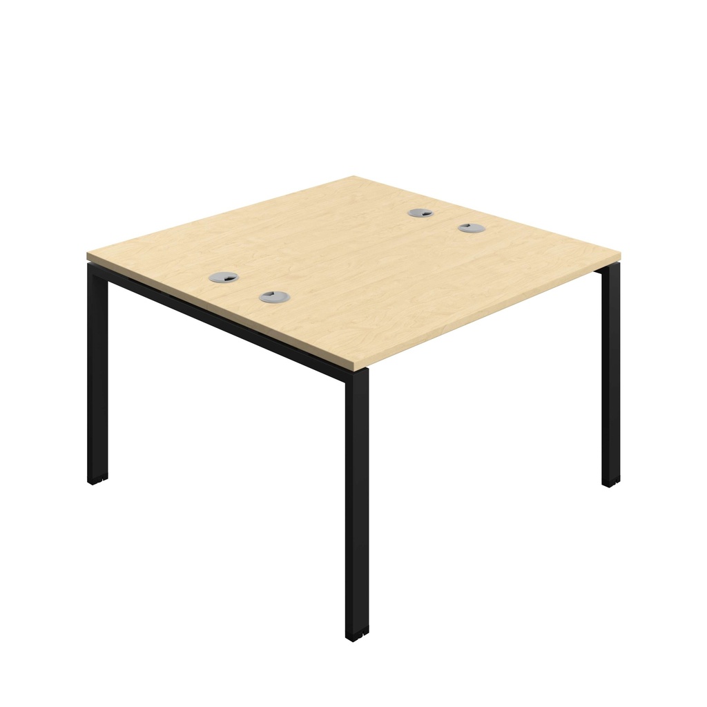 Synergy Bench With Cable Ports: 2 Person (Fsc) | Goal Post Leg | 1200 X 600 | Maple/Black