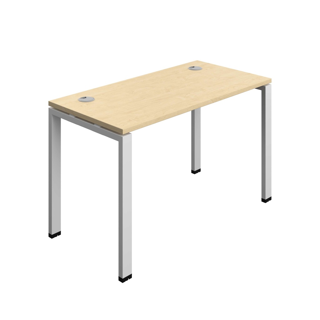 Synergy Bench With Cable Ports: 1 Person (Fsc) | Goal Post Leg | 1200 X 600 | Maple/Silver