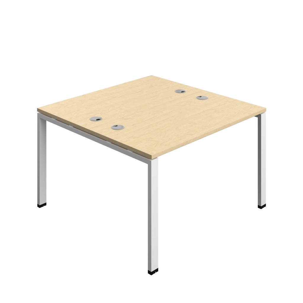 Synergy Bench With Cable Ports: 2 Person (Fsc) | Goal Post Leg | 1200 X 600 | Maple/White
