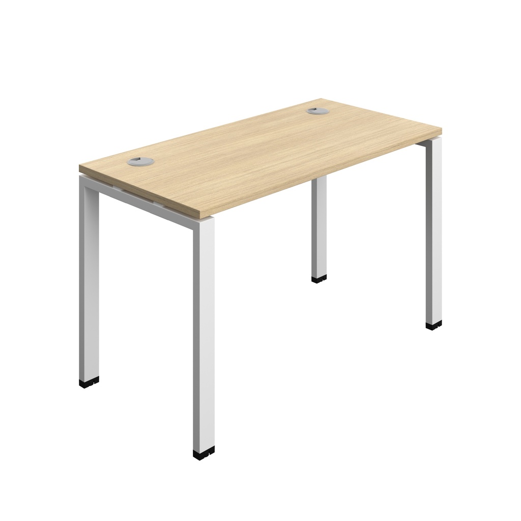 Synergy Bench With Cable Ports: 1 Person (Fsc) | Goal Post Leg | 1200 X 600 | Nova Oak/White