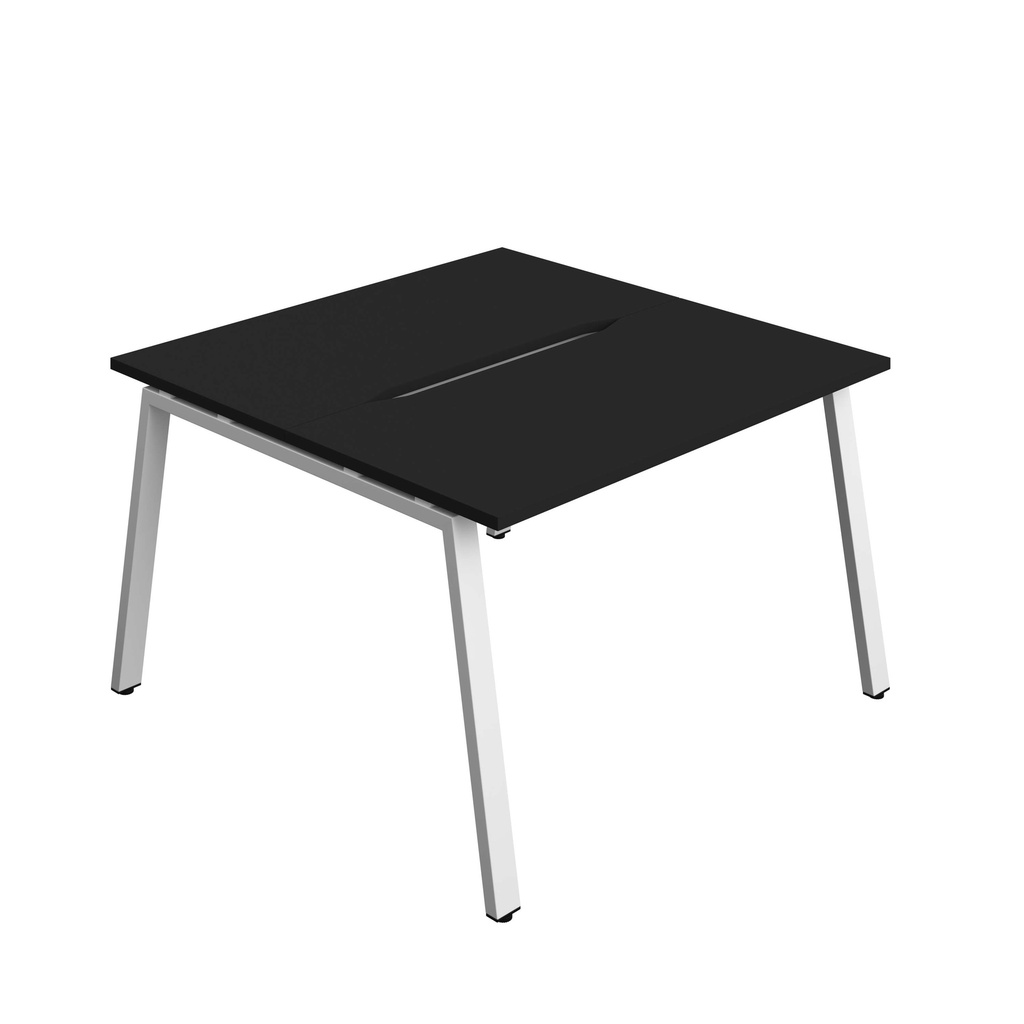 Synergy Bench With Cut Out: 2 Person (Fsc) | A-Frame Leg | 1200 X 700 | Black/White