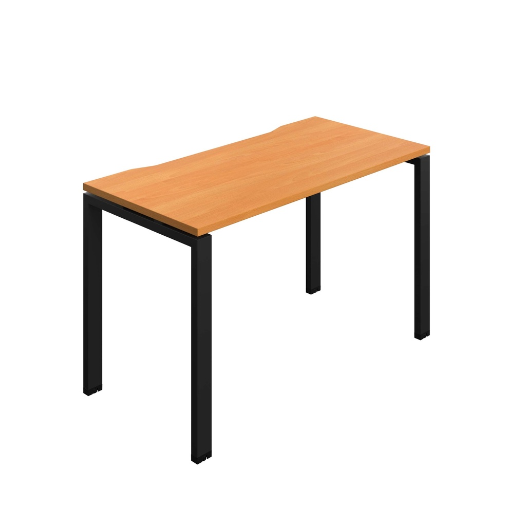 Synergy Bench With Cut Out: 1 Person (Fsc) | Goal Post Leg | 1200 X 700 | Beech/Black