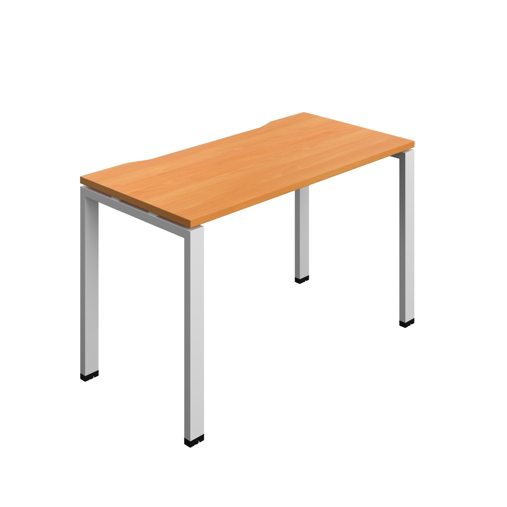 Synergy|1P Bench Desk|Cut Out|Goal Post|1200X700|Beech-Silver