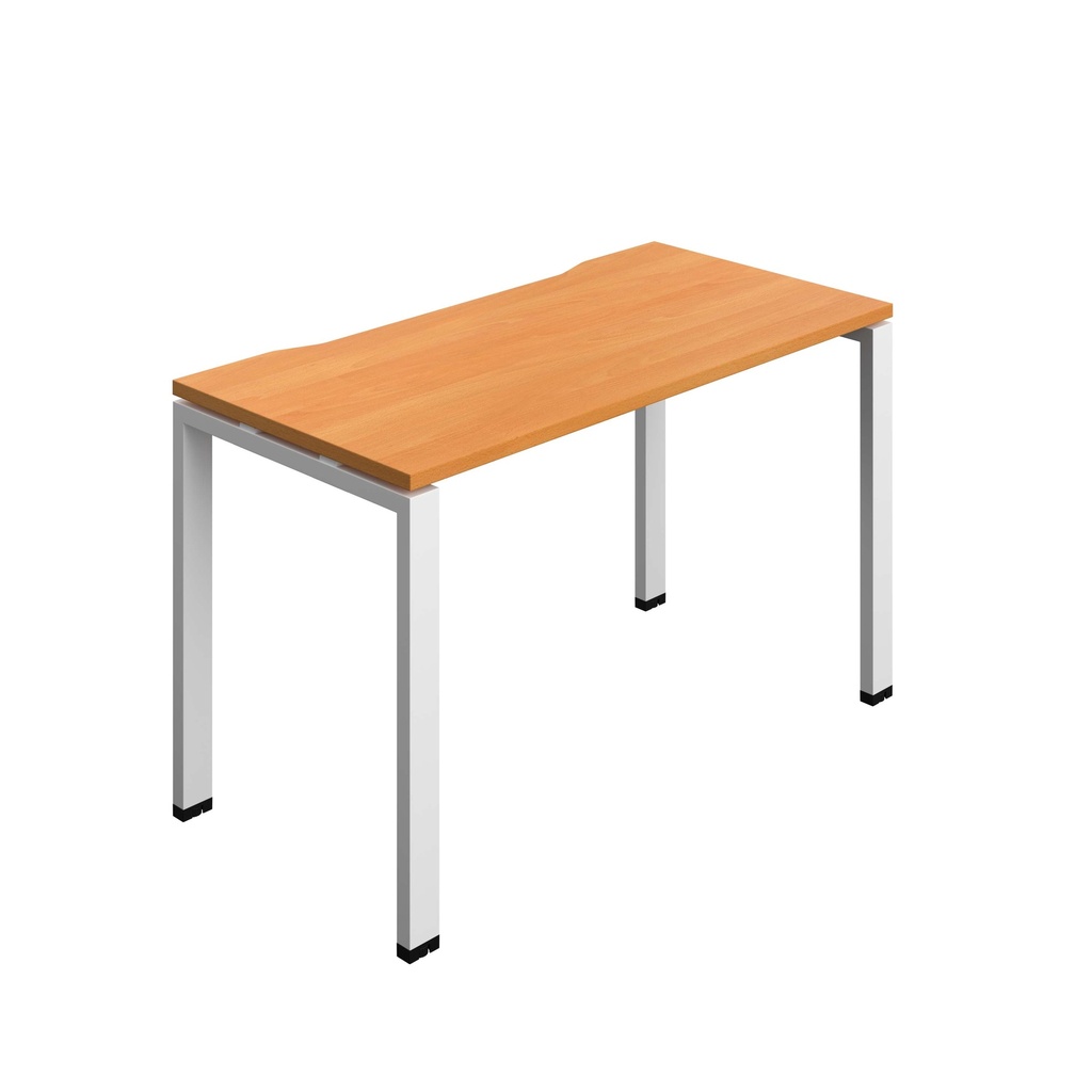 Synergy Bench With Cut Out: 1 Person (Fsc) | Goal Post Leg | 1200 X 700 | Beech/White